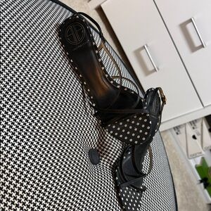 Lilly Pulitzer Black and White Polka Dot Sandals